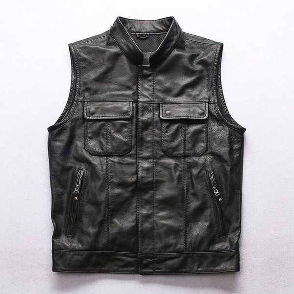 chaos of genuine leather waistcoat male factory direct supply stand collar short locomotive full-grain leather waistcoat, Black;white
chaos of genuine leather waistcoat male factory direct supply stand collar short locomotive full-grain leather waistcoat, Black;white