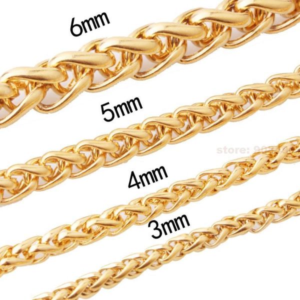 3/4/5/6mm 18in-40in sell mens gold stainless steel wheat chain link necklace suit for match pendant1, Silver
3/4/5/6mm 18in-40in sell mens gold stainless steel wheat chain link necklace suit for match pendant1, Silver