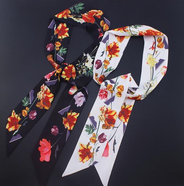 130*6cm new japanese and korean leaves floral print small silk scarf female tie bag handle ribbon hair band, Blue;gray
130*6cm new japanese and korean leaves floral print small silk scarf female tie bag handle ribbon hair band, Blue;gray