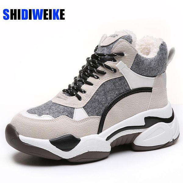 winter boots women chunky platform sneakers 5cm warm fur non-slip patchwork vulcanize shoes female dad shoes sapatos de mujer, Black
winter boots women chunky platform sneakers 5cm warm fur non-slip patchwork vulcanize shoes female dad shoes sapatos de mujer, Black