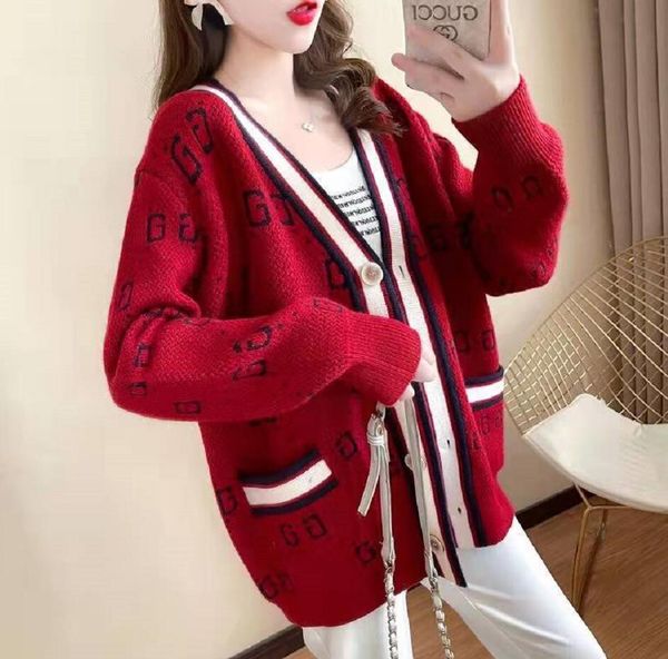 women sweater designer bee embroidery cardigan long sleeve single breasted contrast color button knitted sweaters, White;black
women sweater designer bee embroidery cardigan long sleeve single breasted contrast color button knitted sweaters, White;black