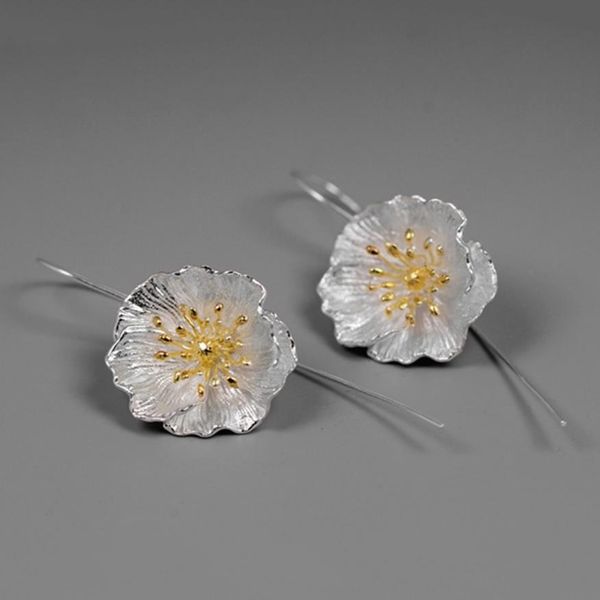 high-endinature 925 sterling silver trendy big poppy flower drop earrings for women statement jewelry j190718, Golden;silver
high-endinature 925 sterling silver trendy big poppy flower drop earrings for women statement jewelry j190718, Golden;silver
