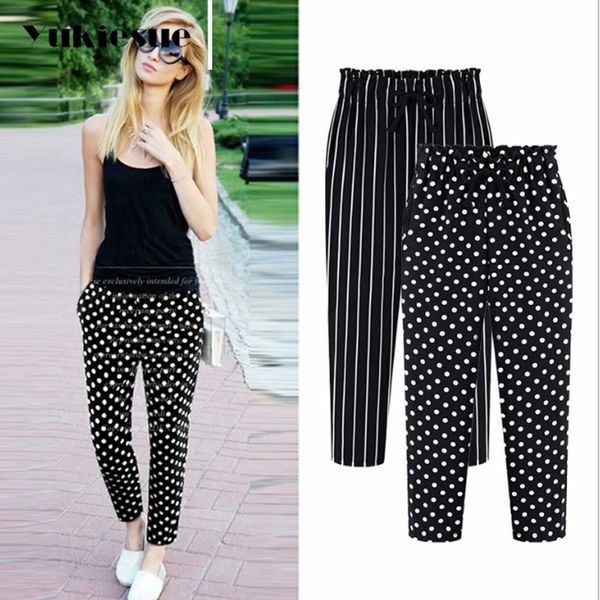 l-5xl plus size casual women trousers ankle-length pants fashion dot print chiffon summer striped harem pants extra large 201109, Black;white
l-5xl plus size casual women trousers ankle-length pants fashion dot print chiffon summer striped harem pants extra large 201109, Black;white