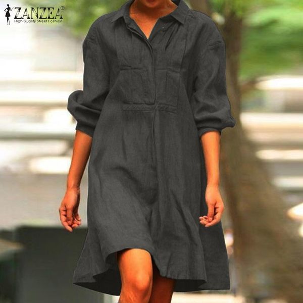 casual dresses plus size elegant solid shirt dress women spring sundress 2021 zanzea long sleeve button down vestidos female lapel robe, Black;gray
casual dresses plus size elegant solid shirt dress women spring sundress 2021 zanzea long sleeve button down vestidos female lapel robe, Black;gray