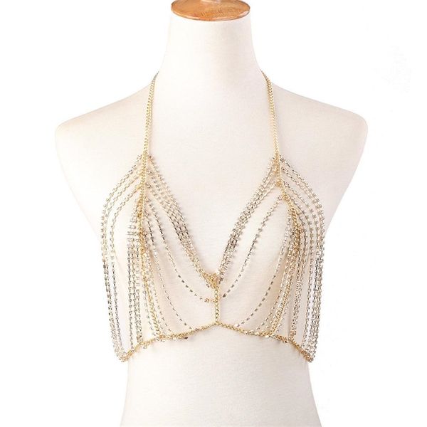 breast body chain women crystal bra chain bikini luxury rhinestone body jewelry statement harness beach summer jewellry t200508, Silver
breast body chain women crystal bra chain bikini luxury rhinestone body jewelry statement harness beach summer jewellry t200508, Silver