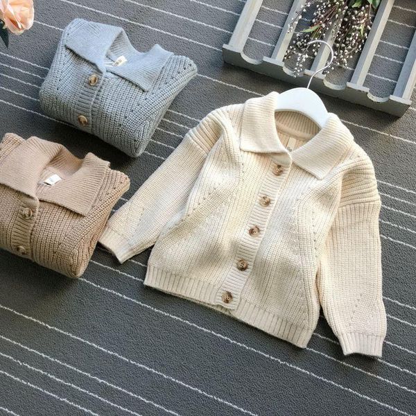 pullover children's lapel sweater cardiganboys and girls korean version of pure color knitted jacket middle small, Blue
pullover children's lapel sweater cardiganboys and girls korean version of pure color knitted jacket middle small, Blue