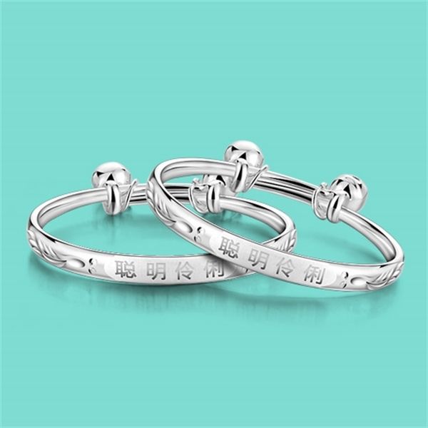 100% 925 sterling silver bracelet for children chinese characters engraving design solid silver bell pendant bangle jewelry 1028 q1209, Black
100% 925 sterling silver bracelet for children chinese characters engraving design solid silver bell pendant bangle jewelry 1028 q1209, Black