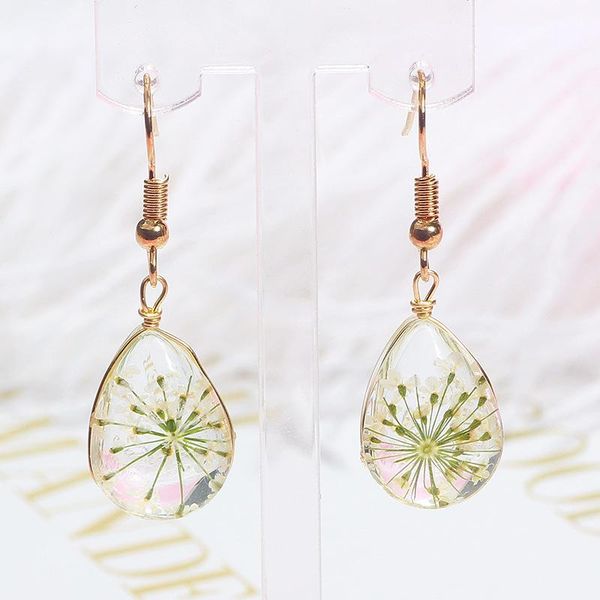 new design glass water drop shaped dried flowers manual plant specimens dangle earring for women girls ear jewelry gift, Silver
new design glass water drop shaped dried flowers manual plant specimens dangle earring for women girls ear jewelry gift, Silver