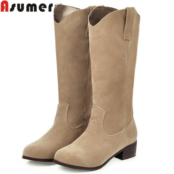 boots asumer big size 34-43 fashion autumn winter round toe mid calf flock med heels slip on women 2021, Black
boots asumer big size 34-43 fashion autumn winter round toe mid calf flock med heels slip on women 2021, Black
