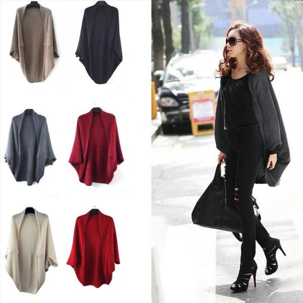 fasion женщины темперамент крупногабаритные batwing рукава трикотажные свитера топы сыпучие кардиган outwear пальто падения доставка высокое, White;black 
fasion женщины темперамент крупногабаритные batwing рукава трикотажные свитера топы сыпучие кардиган outwear пальто падения доставка высокое, White;black