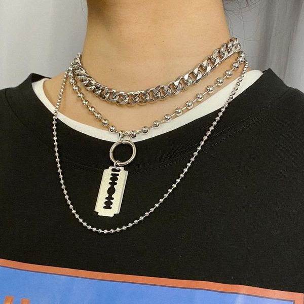chains 3pcs/set gothic chain pedant men necklace punk cool layered knife blade choker for women hip-hop lovers collar jewelry, Silver
chains 3pcs/set gothic chain pedant men necklace punk cool layered knife blade choker for women hip-hop lovers collar jewelry, Silver