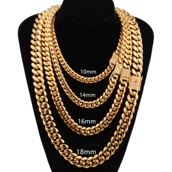 8/10/12/14/16/18mm cool 316l stainless steel gold tone miami cuban curb link chain men women necklace or bracelet 7-40" drill-cz, Silver
8/10/12/14/16/18mm cool 316l stainless steel gold tone miami cuban curb link chain men women necklace or bracelet 7-40" drill-cz, Silver