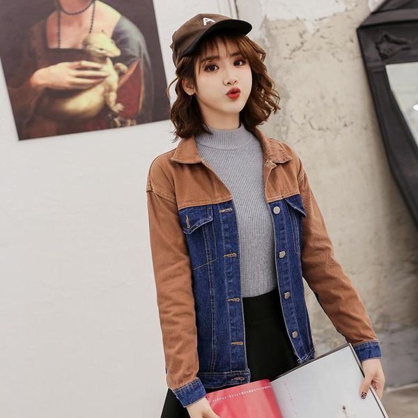 women's jackets 2021 women coat denim candy color spliced fashion jeans jacket flower overcoat autumn, Black;brown
women's jackets 2021 women coat denim candy color spliced fashion jeans jacket flower overcoat autumn, Black;brown