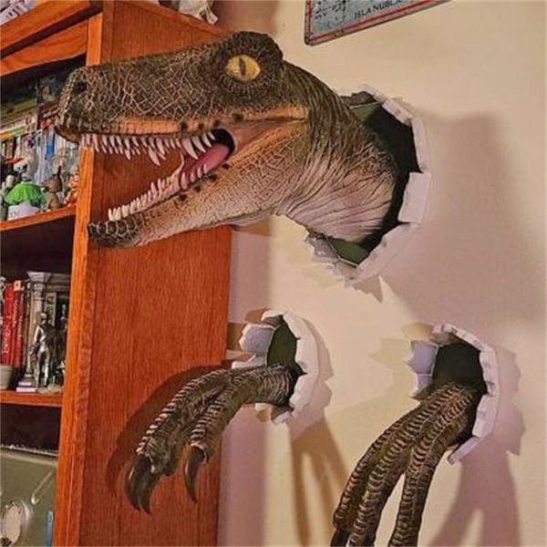 costume accessories dinosaur sculpture wall mounted art decoration gifts burst dinosaur hanging prop velociraptor set, Silver
costume accessories dinosaur sculpture wall mounted art decoration gifts burst dinosaur hanging prop velociraptor set, Silver