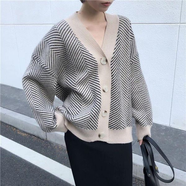 korean retro lazy wind v-neck single-breasted loose irregular diamond texture cardigan sweater coat female1, White
korean retro lazy wind v-neck single-breasted loose irregular diamond texture cardigan sweater coat female1, White