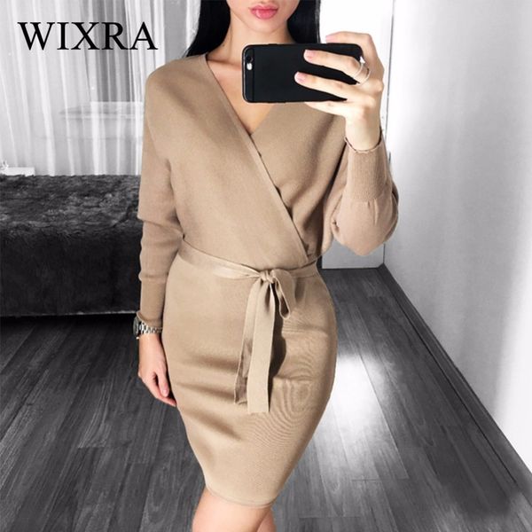 wixra 2017 autumn winter womens fashion cross v-neck mini dresses female batwing long sleeve sash knitted sweater dress y200120, White;black
wixra 2017 autumn winter womens fashion cross v-neck mini dresses female batwing long sleeve sash knitted sweater dress y200120, White;black