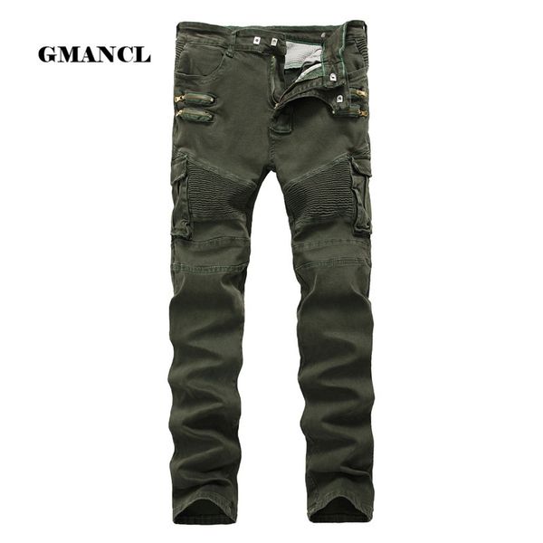 men biker jeans pants green double fake zipper solid motorcycle trouser autumn splice elastic cotton denim fashion straight q0105, Black;white
men biker jeans pants green double fake zipper solid motorcycle trouser autumn splice elastic cotton denim fashion straight q0105, Black;white