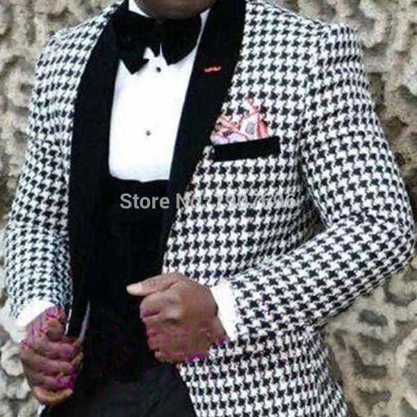 3 pieces casual mens suits for houndstooth wedding groom tuxedo 2020 male clothes set jacket pants vest new fashion1, White;black
3 pieces casual mens suits for houndstooth wedding groom tuxedo 2020 male clothes set jacket pants vest new fashion1, White;black