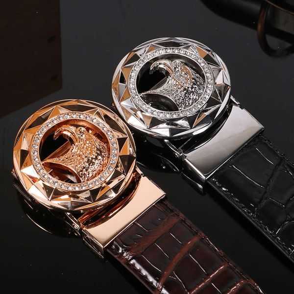 men's new automatic buckle alligator belt eagle buckle fashion leisure leather belt for men, Black;brown
men's new automatic buckle alligator belt eagle buckle fashion leisure leather belt for men, Black;brown