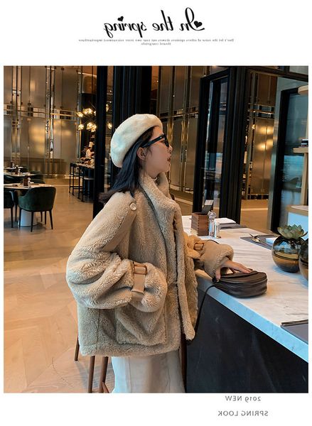 2021 lamb wool for women new korean winter solid color collar temperament thick imitation velvet coat poqk, Black
2021 lamb wool for women new korean winter solid color collar temperament thick imitation velvet coat poqk, Black