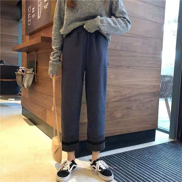 women's pants & capris granny net red female 2021 trendy autumn winter high waist drape woolen feet thin loose radish harem woman, Black;white
women's pants & capris granny net red female 2021 trendy autumn winter high waist drape woolen feet thin loose radish harem woman, Black;white