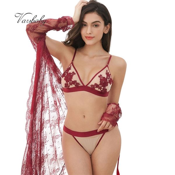 varsbaby embroidery wire thin cup bra set robe+bras+panties+thongs 4pcs s-xl for women y200708, Red;black
varsbaby embroidery wire thin cup bra set robe+bras+panties+thongs 4pcs s-xl for women y200708, Red;black