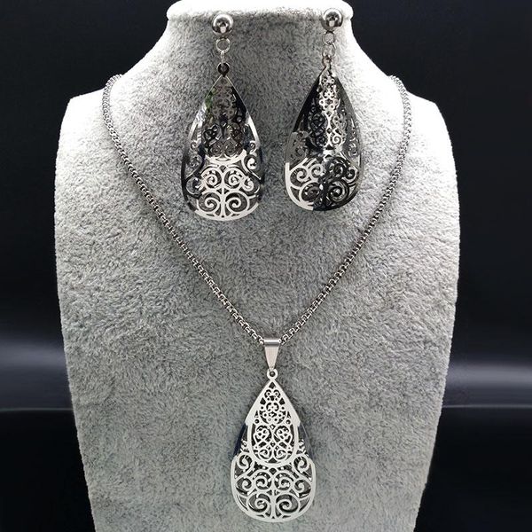 2021 long big silver color stainless steel jewelry set for women water drop earrings necklace jewelry sets jewellery s176114
2021 long big silver color stainless steel jewelry set for women water drop earrings necklace jewelry sets jewellery s176114