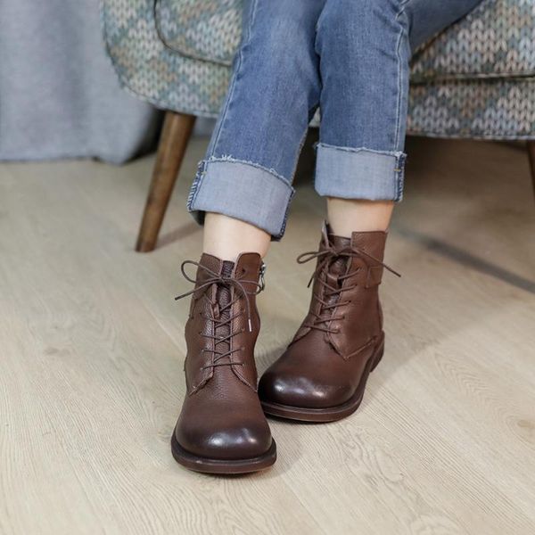 boots tayunxing handmade shoes genuine leather winter lace up low heels comfort retro thicken short plush warm women's la199-1, Black
boots tayunxing handmade shoes genuine leather winter lace up low heels comfort retro thicken short plush warm women's la199-1, Black