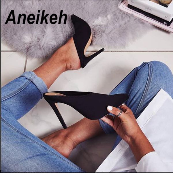 aneikeh summer 2019 fashion faux suede summer slingback mules pointed toe med heels women pumps high thin heels party shoes 1007, Black;white
aneikeh summer 2019 fashion faux suede summer slingback mules pointed toe med heels women pumps high thin heels party shoes 1007, Black;white