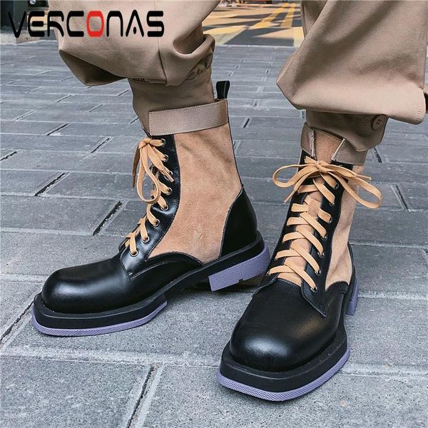 boots verconas women ankle autumn winter casual square toe shoes woman lace-up platforms genuine leather motorcycle, Black
boots verconas women ankle autumn winter casual square toe shoes woman lace-up platforms genuine leather motorcycle, Black
