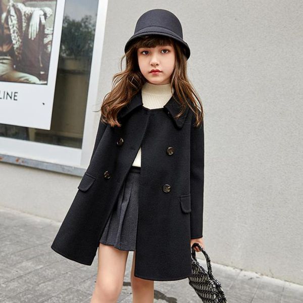 jackets autumn winter girls wool overcoats for 3 - 14 years double breasted turn down collar kids child outdoor outerwear, Blue;gray
jackets autumn winter girls wool overcoats for 3 - 14 years double breasted turn down collar kids child outdoor outerwear, Blue;gray