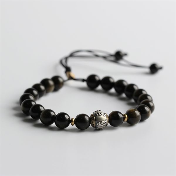 8mm golden obsidian with om mani padme hum sign tibetan buddism totem sign charm bracelet handmade original design jewerly y200730, Black
8mm golden obsidian with om mani padme hum sign tibetan buddism totem sign charm bracelet handmade original design jewerly y200730, Black