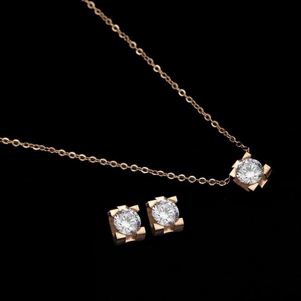 new fashion luxury simple crystal necklace pendants for women wedding party stainless steel necklace jewelry set gift, Silver
new fashion luxury simple crystal necklace pendants for women wedding party stainless steel necklace jewelry set gift, Silver