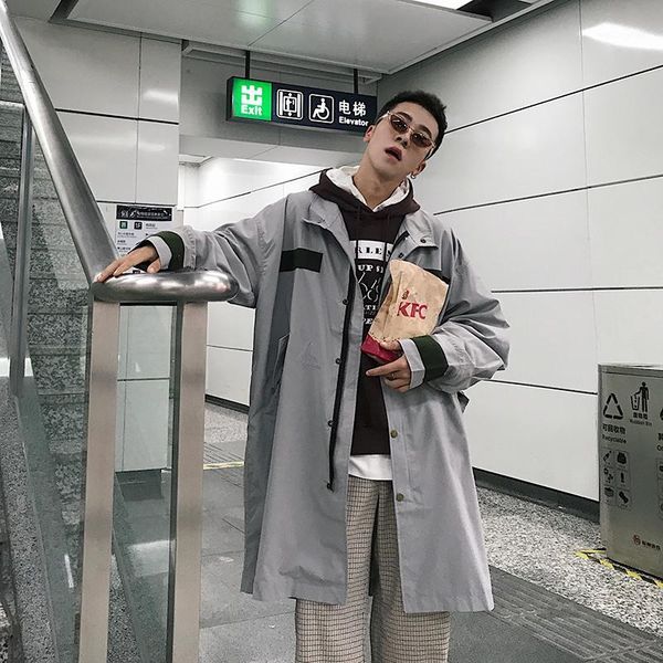 2019 autumn and winter new korean version of loose solid color printing personality long trench coat1, Tan;black
2019 autumn and winter new korean version of loose solid color printing personality long trench coat1, Tan;black