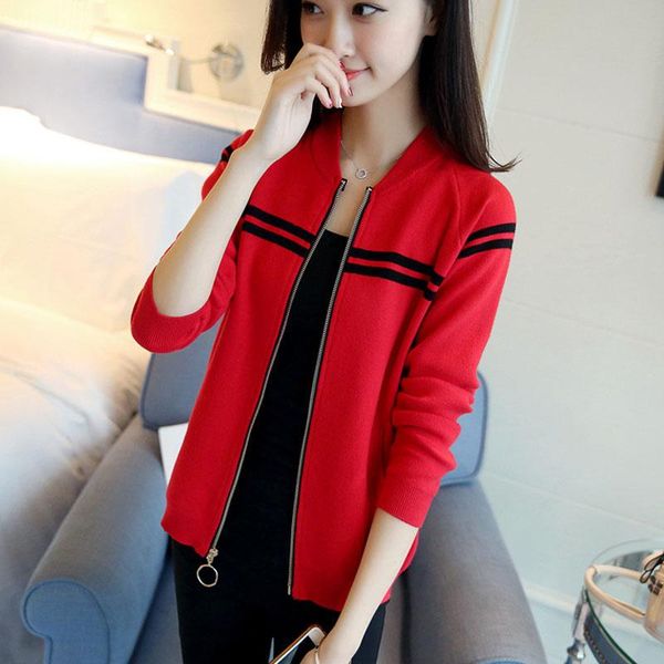 women sweater cardigan zipper 2020 new autumn and winter trends female knitwear patchwork teenage knitted coat red black a40, White
women sweater cardigan zipper 2020 new autumn and winter trends female knitwear patchwork teenage knitted coat red black a40, White