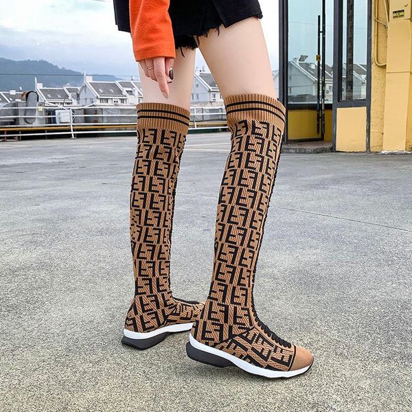 high mesh socks sneakers over the knee brown sock boots breathable sport shoes woman chunky shoes walking for women, Black
high mesh socks sneakers over the knee brown sock boots breathable sport shoes woman chunky shoes walking for women, Black