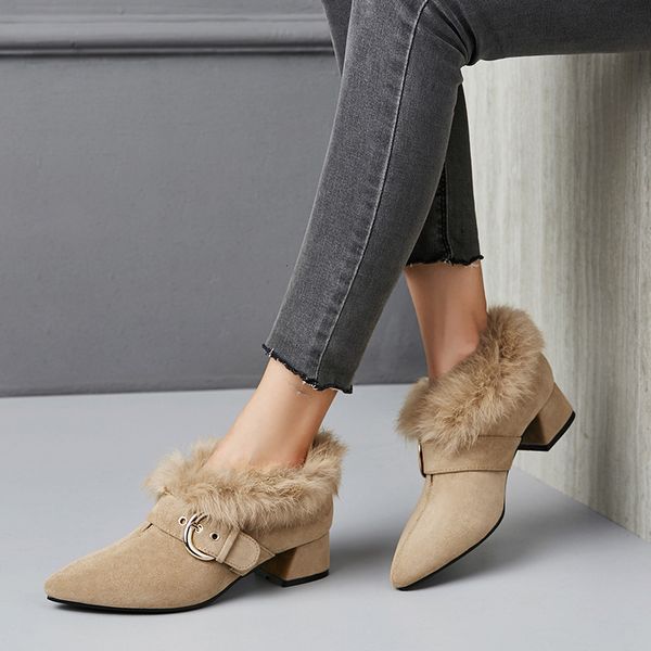 2021 furry bunny princess cotton shoes feminine fall and winter new tip snow boots thick women's slippers of wool bs4q, Black
2021 furry bunny princess cotton shoes feminine fall and winter new tip snow boots thick women's slippers of wool bs4q, Black
