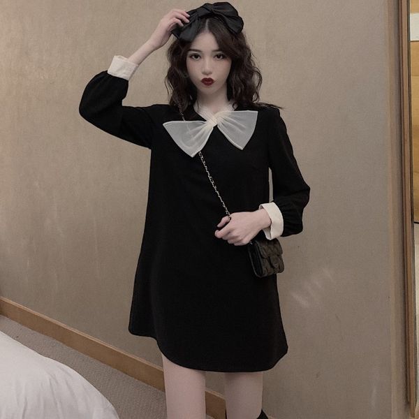 2020 autumn new hepburn style small french bow long sleeve skirt black women's dress
2020 autumn new hepburn style small french bow long sleeve skirt black women's dress