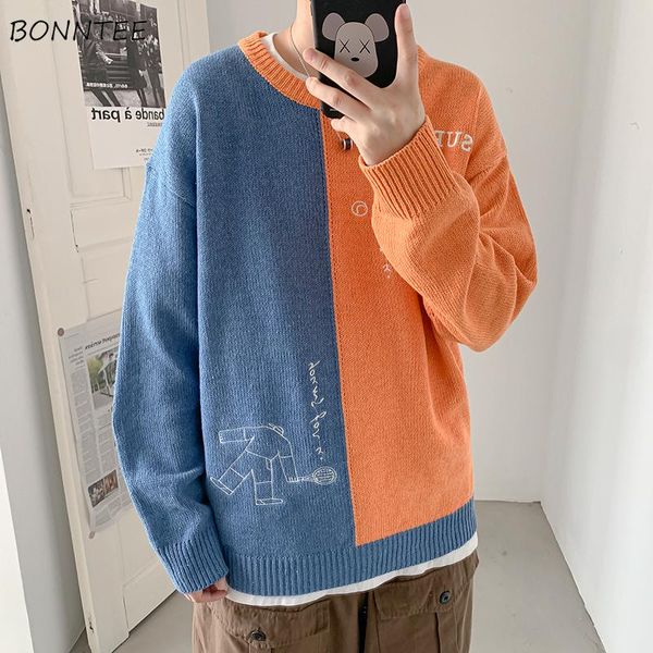 men's sweaters men pullovers sweater cartoon patchwork bf trendy paneled casual teenagers autumn knitted outwears simple baggy all-matc, White;black
men's sweaters men pullovers sweater cartoon patchwork bf trendy paneled casual teenagers autumn knitted outwears simple baggy all-matc, White;black