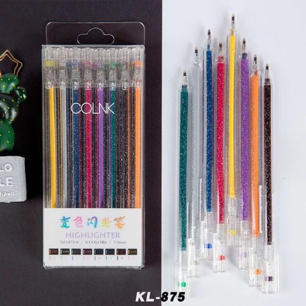 8pcs different color stationery highlighter marker pen 1.0mm bling glitter metallic colors draw scrapbook school supplies h6596, Black;red
8pcs different color stationery highlighter marker pen 1.0mm bling glitter metallic colors draw scrapbook school supplies h6596, Black;red