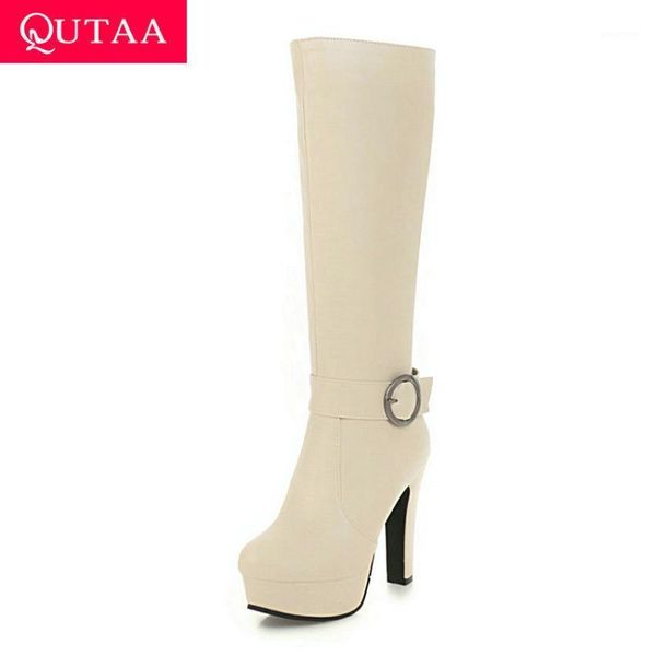 boots qutaa 2021 women knee high square heel pu platform shoes autumn winter round toe buckle zipper long size 34-391, Black
boots qutaa 2021 women knee high square heel pu platform shoes autumn winter round toe buckle zipper long size 34-391, Black