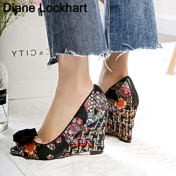 woman high heels flower totem bow pumps peep toe party dress shoes ladies print wedges brand female daily shoes zapatos mujer, Black
woman high heels flower totem bow pumps peep toe party dress shoes ladies print wedges brand female daily shoes zapatos mujer, Black