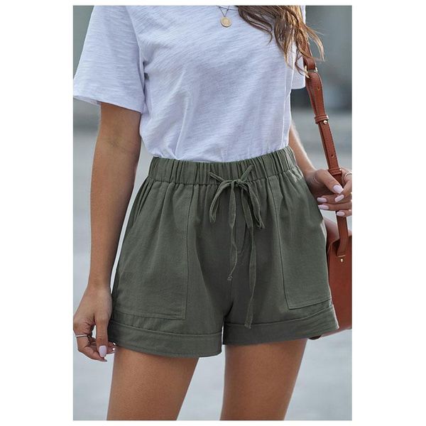 women's shorts summer casual cotton linen army green women plus size high waist fashion short pants streetwear, White;black
women's shorts summer casual cotton linen army green women plus size high waist fashion short pants streetwear, White;black