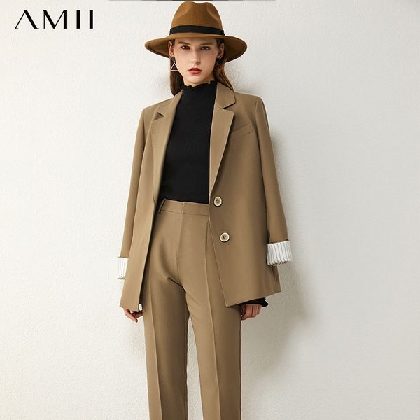 amii minimalism autumn women's suit olstyle spliced lapel single-breasted autumn coat solid female pants 1250 201110, White
amii minimalism autumn women's suit olstyle spliced lapel single-breasted autumn coat solid female pants 1250 201110, White
