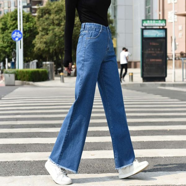2021 spring and autumn new women's jeans casual versatile loose straight wide leg pants, Blue
2021 spring and autumn new women's jeans casual versatile loose straight wide leg pants, Blue