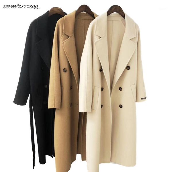 2020 autumn women woolen coat turn down collar double breasted long wool coat camel women warm casaco feminino1, Black
2020 autumn women woolen coat turn down collar double breasted long wool coat camel women warm casaco feminino1, Black