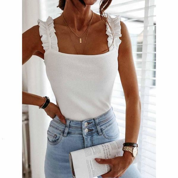 tank women elegant solid sleeveless ruffled cross sling crop vest casual summer streetwear camis ladies tank camisole nightclub, White
tank women elegant solid sleeveless ruffled cross sling crop vest casual summer streetwear camis ladies tank camisole nightclub, White