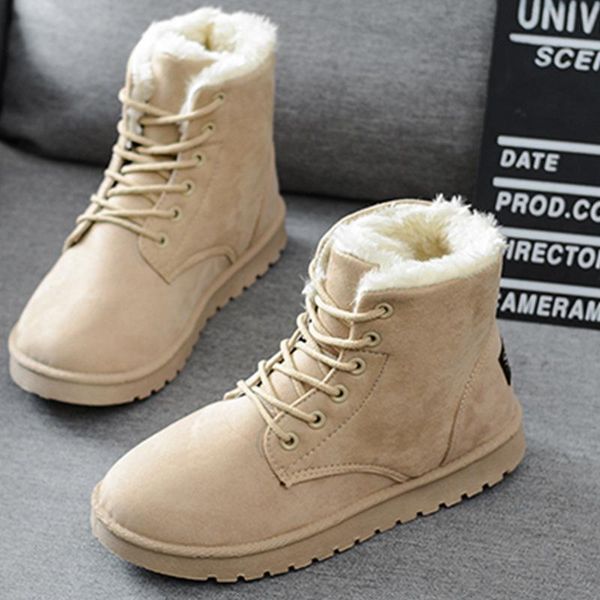 boots leosoxs winter shoes snow women warm plush ankle platform flat female lace-up flock, Black 
boots leosoxs winter shoes snow women warm plush ankle platform flat female lace-up flock, Black