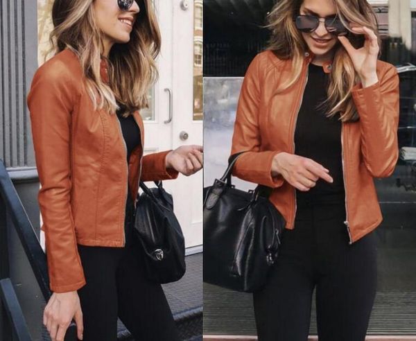 new 12 colors women jackets autumn long sleeve zipper coat ladies pu leather jacket fashion slim coats female jackets womens coat, Black;brown
new 12 colors women jackets autumn long sleeve zipper coat ladies pu leather jacket fashion slim coats female jackets womens coat, Black;brown