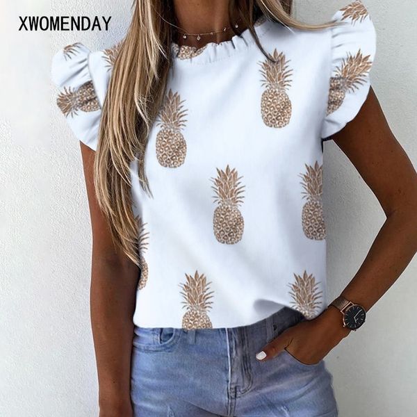 fashion elegant pineapple heart print ruffle blouse shirts office lady summer womens 3xl casual o-neck plus size y200622, White
fashion elegant pineapple heart print ruffle blouse shirts office lady summer womens 3xl casual o-neck plus size y200622, White